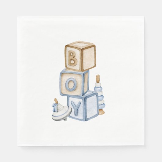 青少年の木造ブロックやおもちゃだ スタンダードランチョンナプキン (正面)