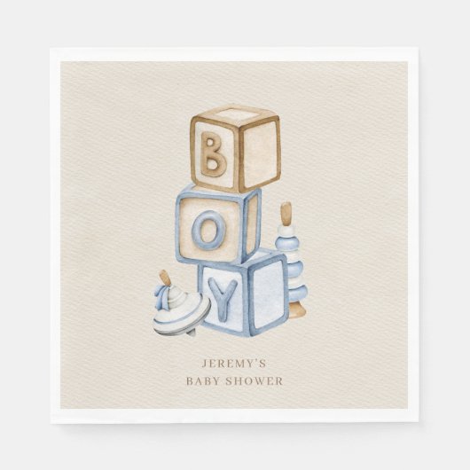 青少年の木造ブロックやおもちゃだ スタンダードランチョンナプキン (正面)