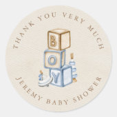 青少年の木造ブロックやおもちゃだ ラウンドシール (正面)