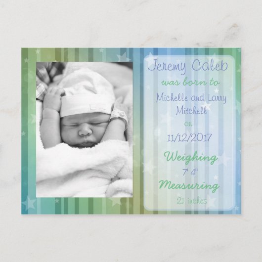 青少年の誕生のお知らせポストカード 案内ポストカード (正面)