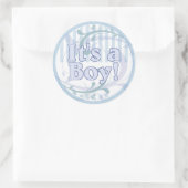 青少年の誕生ストライプの発表 ラウンドシール (バッグ)