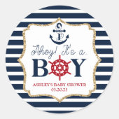青少年の赤ちゃん航海ののシャワー ラウンドシール (正面)