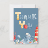 青少年の赤ちゃん航海のシャワー サンキューカード (正面)