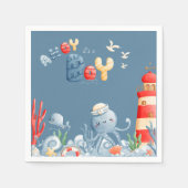 青少年の赤ちゃん航海のシャワー スタンダードカクテルナプキン (正面)