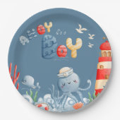 青少年の赤ちゃん航海のシャワー ペーパープレート (正面)