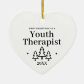青少年セラピスト新しい仕事クリスマス セラミックオーナメント (正面)
