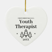 青少年セラピスト新しい仕事クリスマス セラミックオーナメント (裏面)