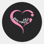 青少年問題セミコロンメンタルヘルスと自殺 ラウンドシール (正面)