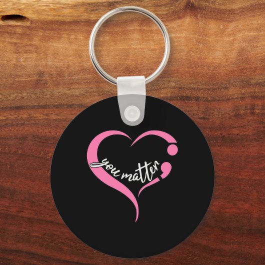 青少年問題セミコロン精神衛生と自殺A キーホルダー (裏面)