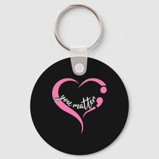 青少年問題セミコロン精神衛生と自殺A キーホルダー (裏面)