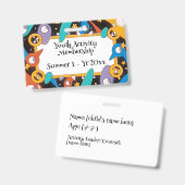 青少年活動キャンプ会員カード バッジ (正面＆裏面)