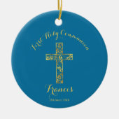 青少年金ゴールドクロス陶磁器オーナメント セラミックオーナメント (正面)