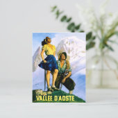 青山渓谷,登山夫婦。ヴィンテージ旅行 ポストカード (スタンド正面)