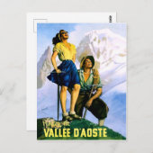 青山渓谷,登山夫婦。ヴィンテージ旅行 ポストカード (正面/裏面)