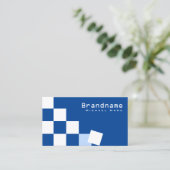 青市松模様にと白モダン写真スタイリッシュ 名刺 (スタンド正面)