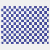 青市松模様にと白 フリースブランケット (正面(横))
