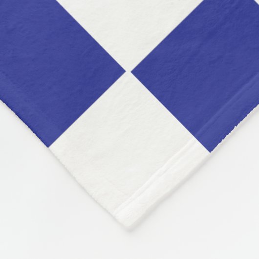 青市松模様にと白 フリースブランケット (角)