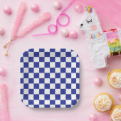 青市松模様にと白 ペーパープレート (パーティー)