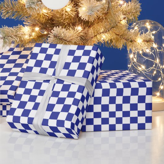 青市松模様にと白 ラッピングペーパー (クリスマス)