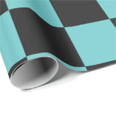 青市松模様にと黒の包み紙 ラッピングペーパー (ロールコーナー)