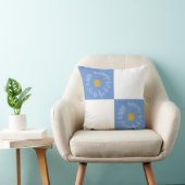 青市松模様に白の花枕 クッション (椅子)