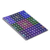 青市松模様に紫アートプリント ノートブック (右側)