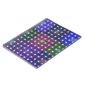 青市松模様に紫アートプリント ノートブック (左側)