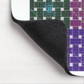 青市松模様に紫アートプリント マウスパッド (コーナー)