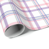 青市松模様に紫ピンクの繊細な模様 ラッピングペーパー (ロールコーナー)
