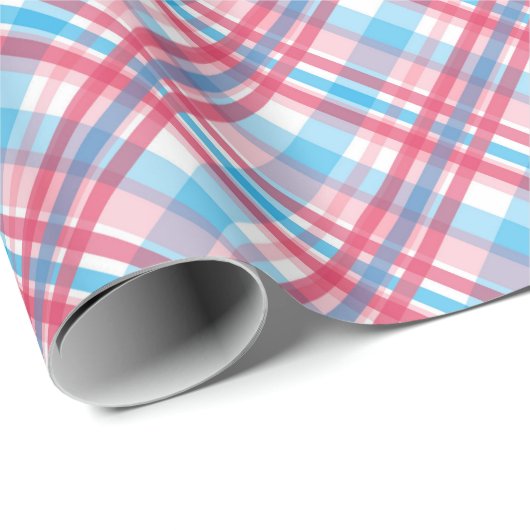 青市松模様に赤ピンクの華麗な模様 ラッピングペーパー (ロールコーナー)