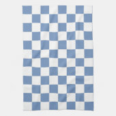 青市松模様に/グレーと白 キッチンタオル (縦)