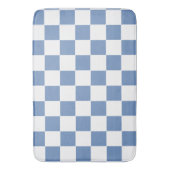 青市松模様に/グレーと白 バスマット (正面縦)