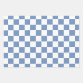 青市松模様に/グレーと白 ラッピングペーパーシート (正面)