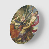 青年および美しいによって克服される時間 ラウンド壁時計 (傾斜)