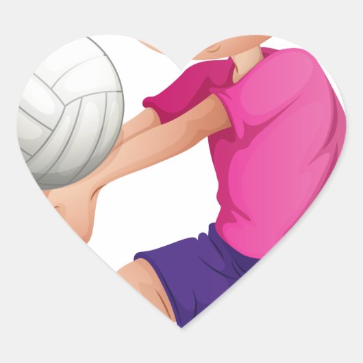 青年のバレーボール遊。 ハートシール (正面)