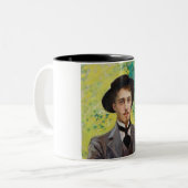 青年のポートレート(by Georges Rochegrosse) ツートーンマグカップ (正面左)