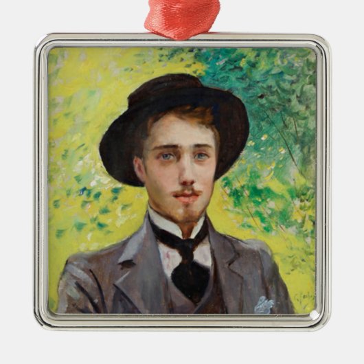 青年のポートレート(by Georges Rochegrosse) メタルオーナメント (正面)