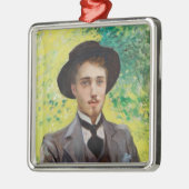 青年のポートレート(by Georges Rochegrosse) メタルオーナメント (左)