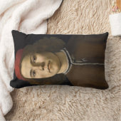 青年のポートレート（Sandro Botticelli著） ランバークッション (ブランケット)