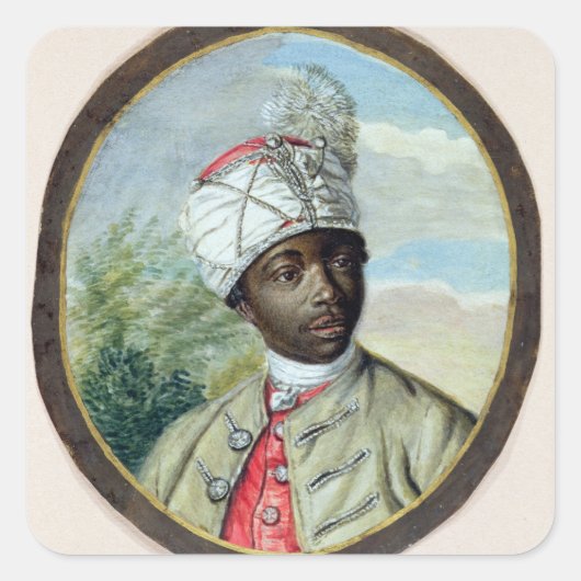 青年のポートレート（W/cと船上のボディカラー） スクエアシール (正面)