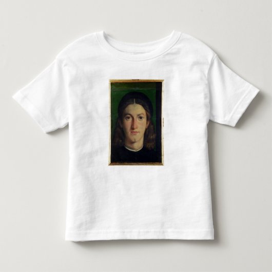 青年のポートレートc.1505 (パネル上の油) トドラーTシャツ (正面)