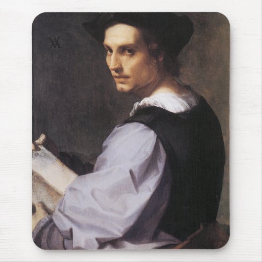 青年の肖像画 マウスパッド (正面)