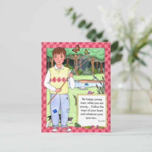 青年はがき感動的 ポストカード (スタンド正面)