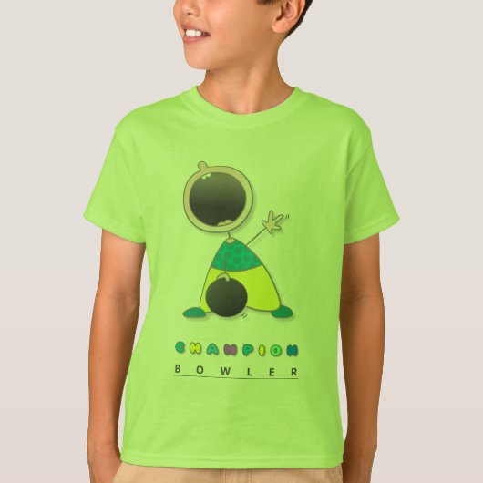 青年はボーリングをからかいます Tシャツ (正面)