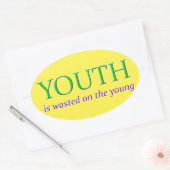 青年は若い時は水の泡だ 楕円形シール (封筒)