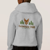 青年キツネのロゴのジッパーの前部フード付きスウェットシャツ (裏面)