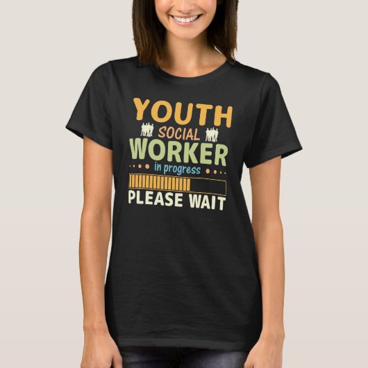 青年ソーシャルワーカー作成中です お待ちください Tシャツ (正面)