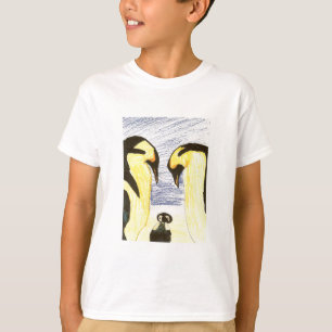 青年ペンギン家族のスケッチのTシャツ Tシャツ