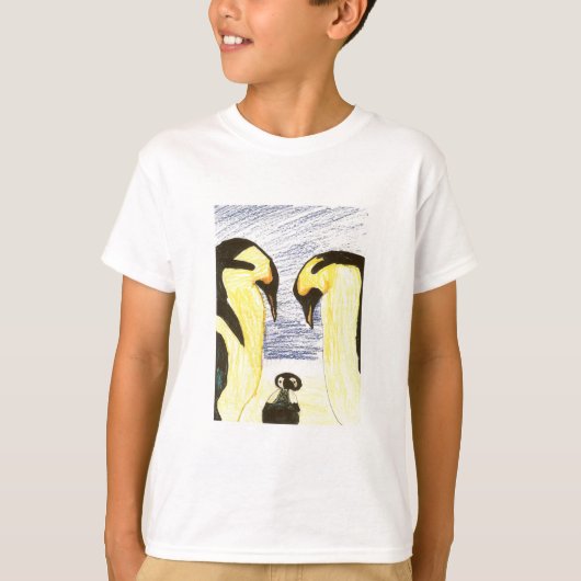 青年ペンギン家族のスケッチのTシャツ Tシャツ (正面)
