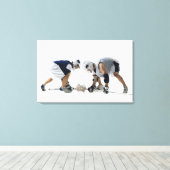 青年2人の横顔遊ラクロス キャンバスプリント (インサイチュ (ウッドフロア))